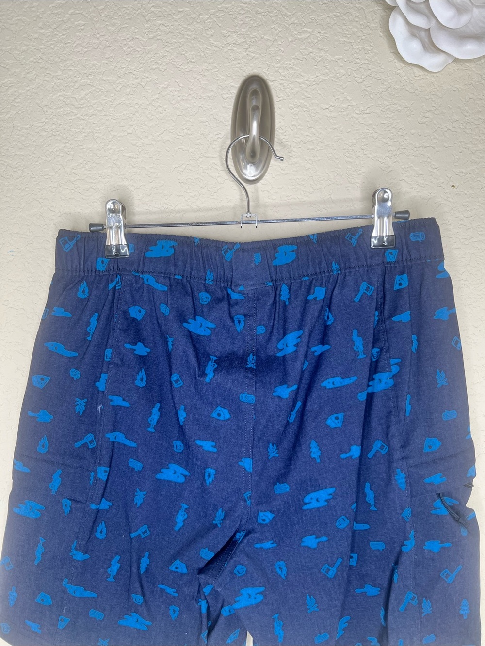 The North Face Class V Belted Shorts FlashDry Camp Print Blue NWT Size Small - Picture 10 of 13